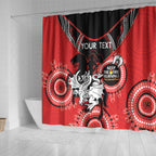 Custom NRL Dragons NAIDOC Week Shower Curtain Keep The Fire Burning Indigenous Art