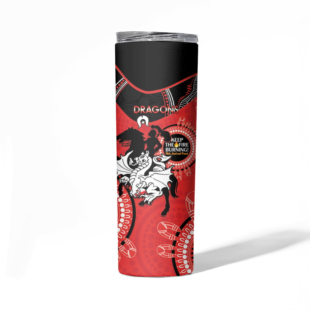NRL Dragons NAIDOC Week Skinny Tumbler Keep The Fire Burning Indigenous Art