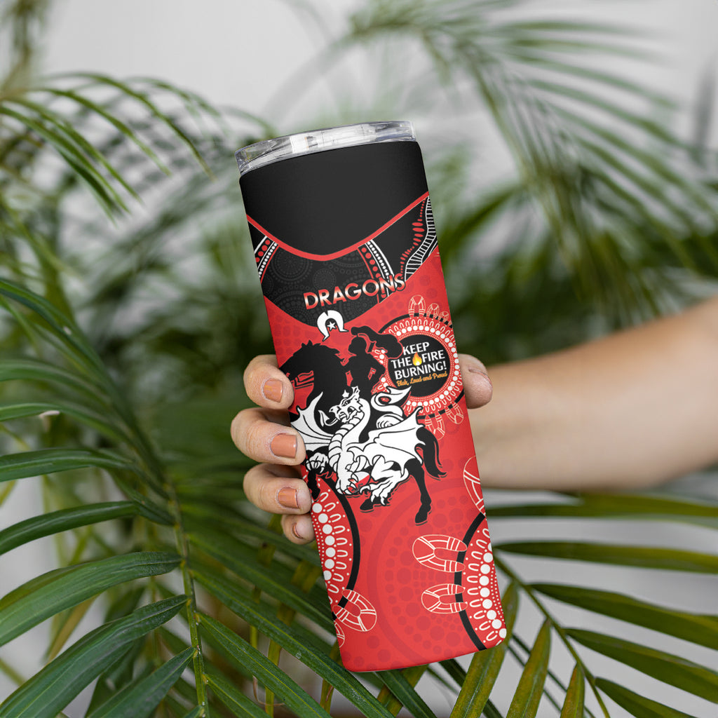 NRL Dragons NAIDOC Week Skinny Tumbler Keep The Fire Burning Indigenous Art