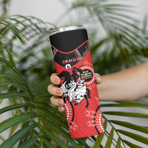 NRL Dragons NAIDOC Week Skinny Tumbler Keep The Fire Burning Indigenous Art