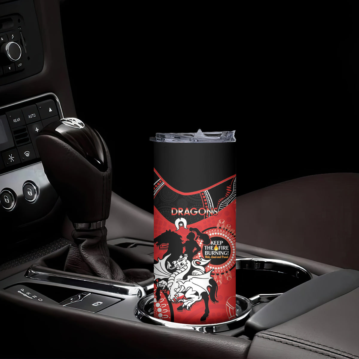 NRL Dragons NAIDOC Week Skinny Tumbler Keep The Fire Burning Indigenous Art