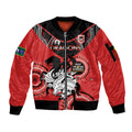 Custom NRL Dragons NAIDOC Week Sleeve Zip Bomber Jacket Keep The Fire Burning Indigenous Art