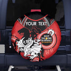Custom NRL Dragons NAIDOC Week Spare Tire Cover Keep The Fire Burning Indigenous Art