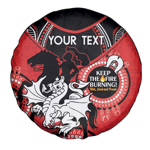 Custom NRL Dragons NAIDOC Week Spare Tire Cover Keep The Fire Burning Indigenous Art