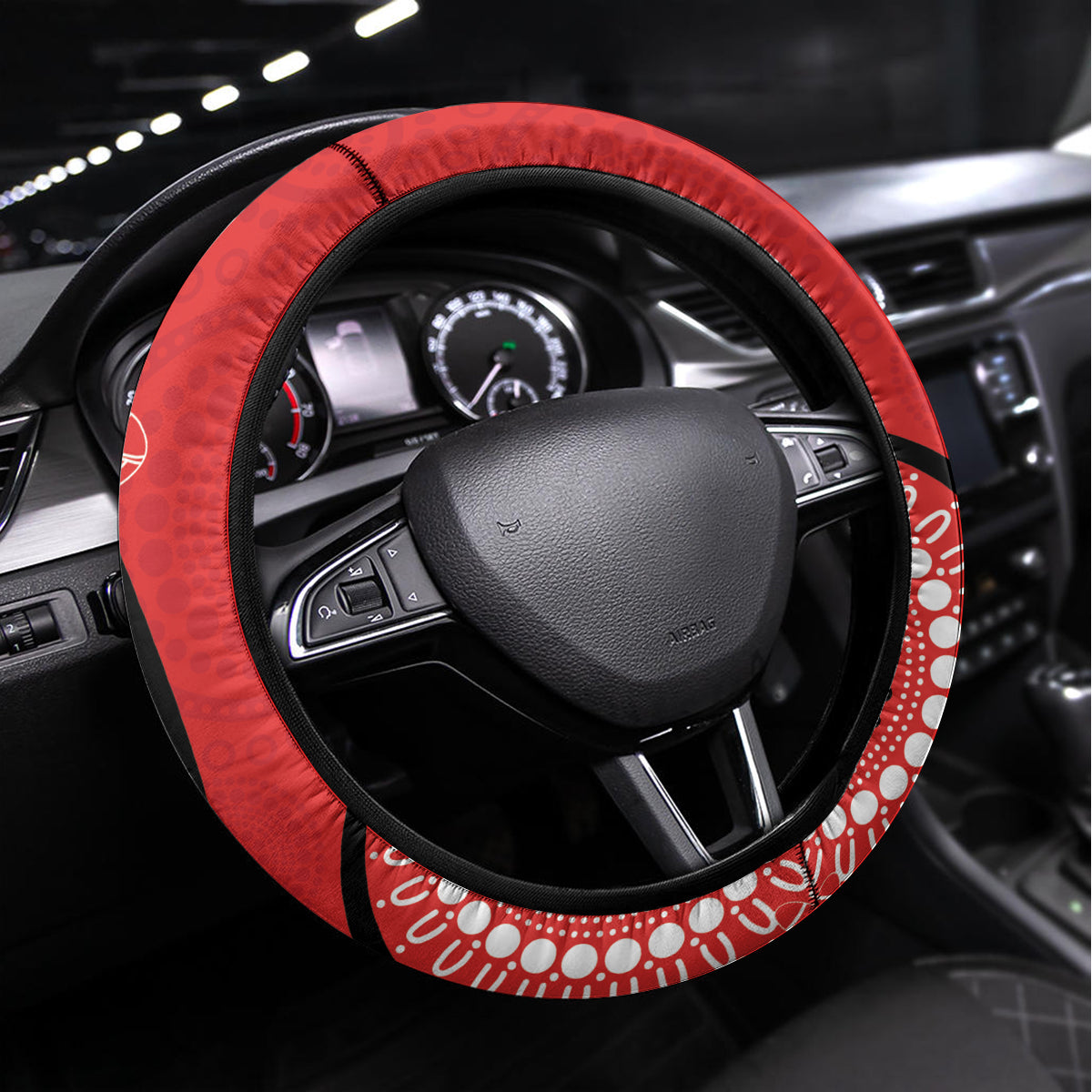 NRL Dragons NAIDOC Week Steering Wheel Cover Keep The Fire Burning Indigenous Art