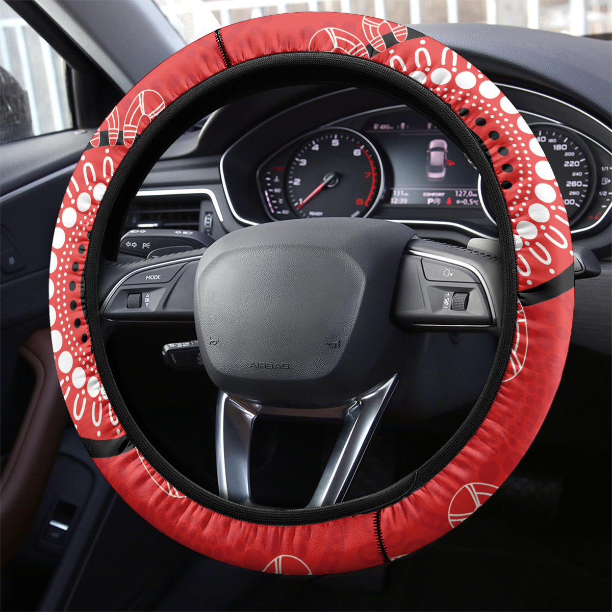 NRL Dragons NAIDOC Week Steering Wheel Cover Keep The Fire Burning Indigenous Art