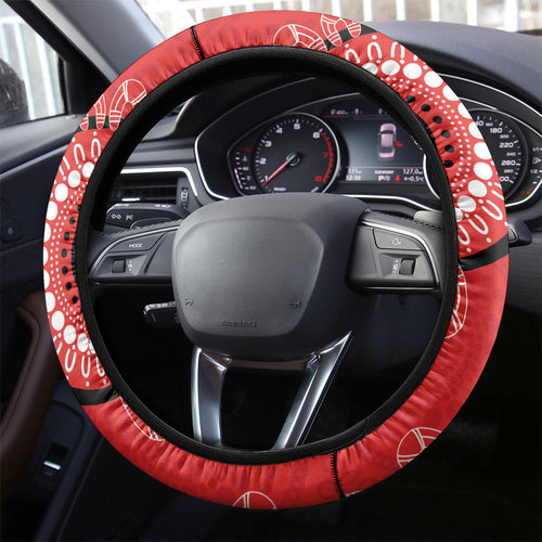 NRL Dragons NAIDOC Week Steering Wheel Cover Keep The Fire Burning Indigenous Art