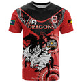 Custom NRL Dragons NAIDOC Week T Shirt Keep The Fire Burning Indigenous Art