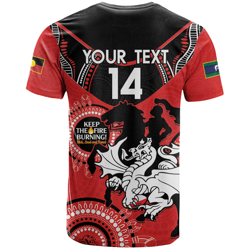 Custom NRL Dragons NAIDOC Week T Shirt Keep The Fire Burning Indigenous Art