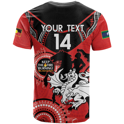 Custom NRL Dragons NAIDOC Week T Shirt Keep The Fire Burning Indigenous Art