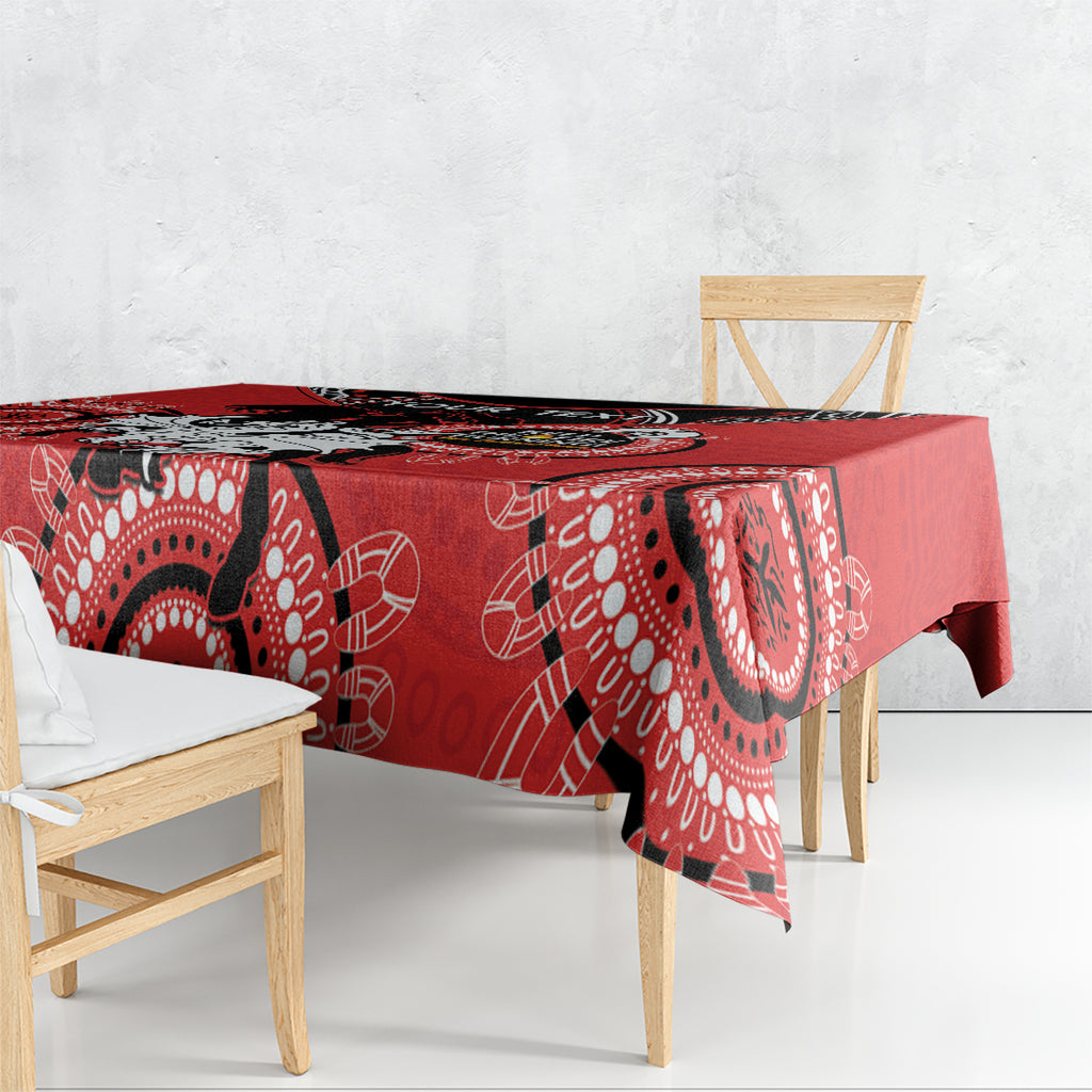 Custom NRL Dragons NAIDOC Week Tablecloth Keep The Fire Burning Indigenous Art