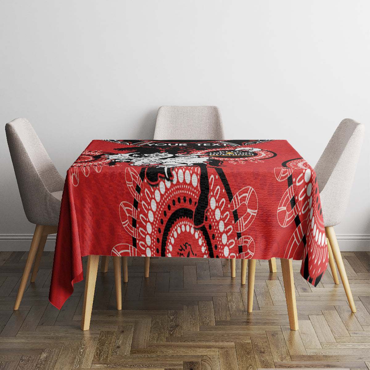 Custom NRL Dragons NAIDOC Week Tablecloth Keep The Fire Burning Indigenous Art