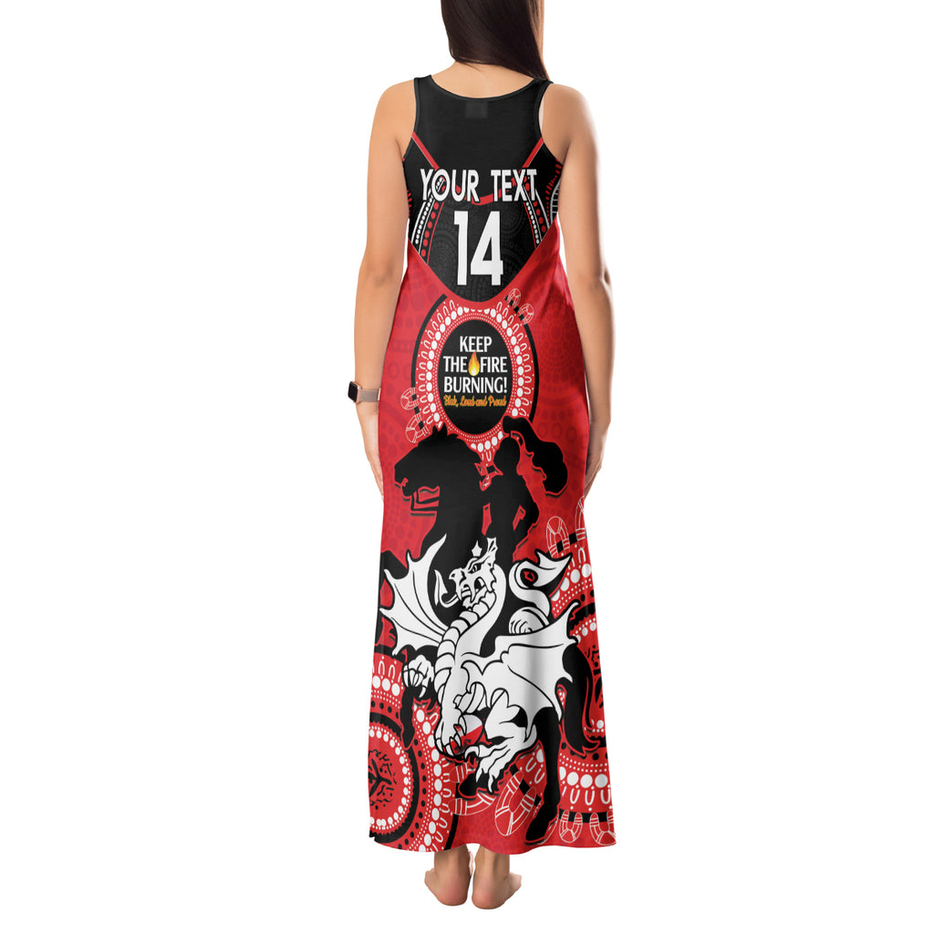 Custom NRL Dragons NAIDOC Week Tank Maxi Dress Keep The Fire Burning Indigenous Art