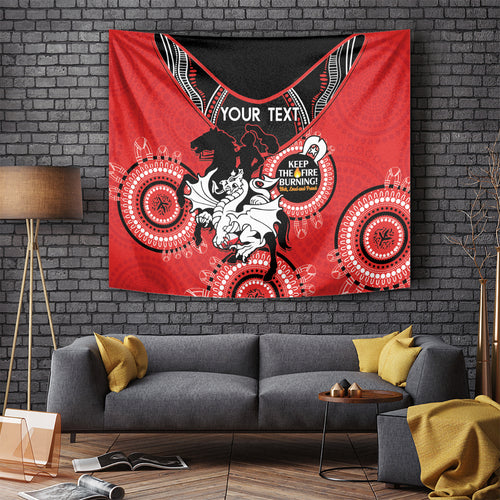 Custom NRL Dragons NAIDOC Week Tapestry Keep The Fire Burning Indigenous Art