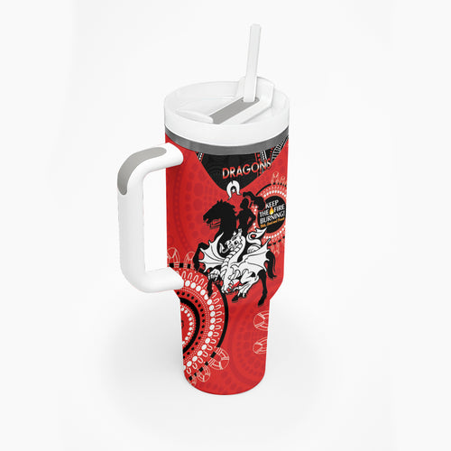 NRL Dragons NAIDOC Week Tumbler With Handle Keep The Fire Burning Indigenous Art