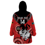 Custom NRL Dragons NAIDOC Week Wearable Blanket Hoodie Keep The Fire Burning Indigenous Art
