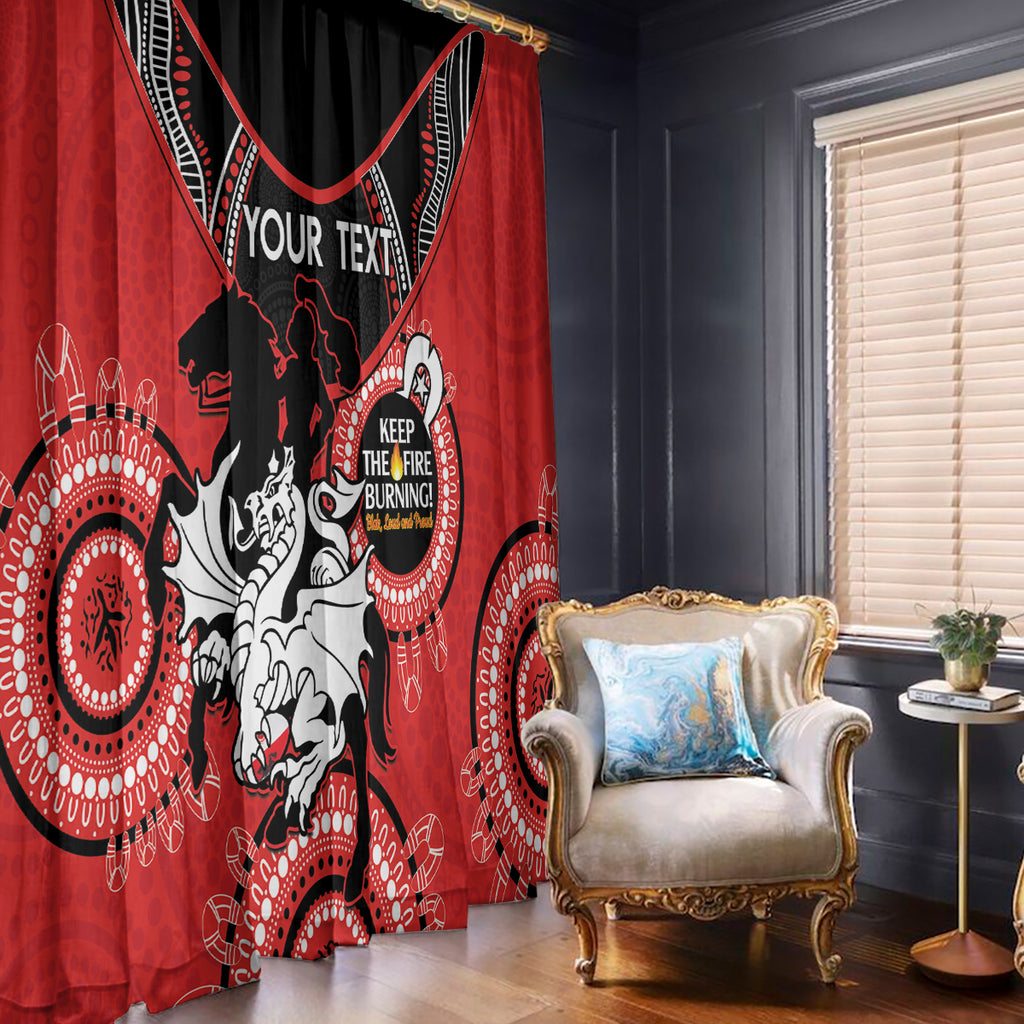 Custom NRL Dragons NAIDOC Week Window Curtain Keep The Fire Burning Indigenous Art