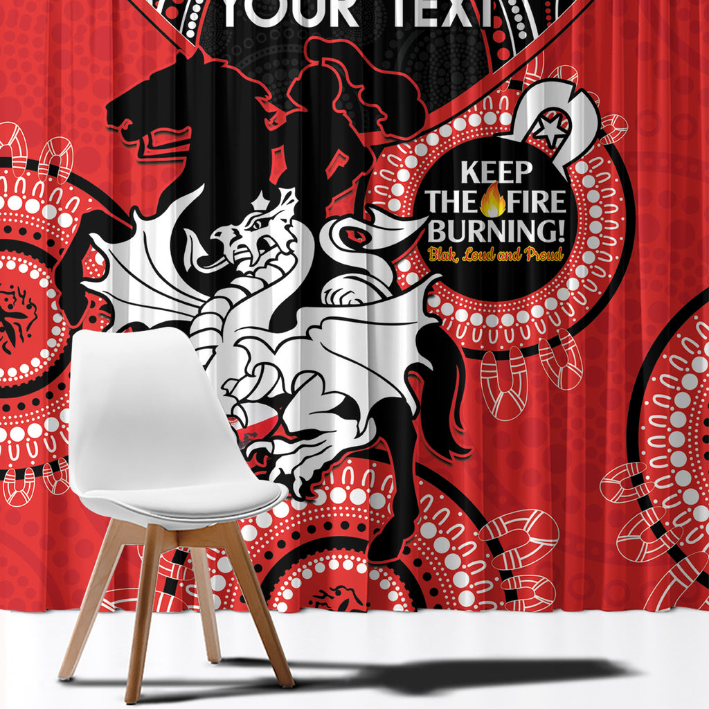 Custom NRL Dragons NAIDOC Week Window Curtain Keep The Fire Burning Indigenous Art