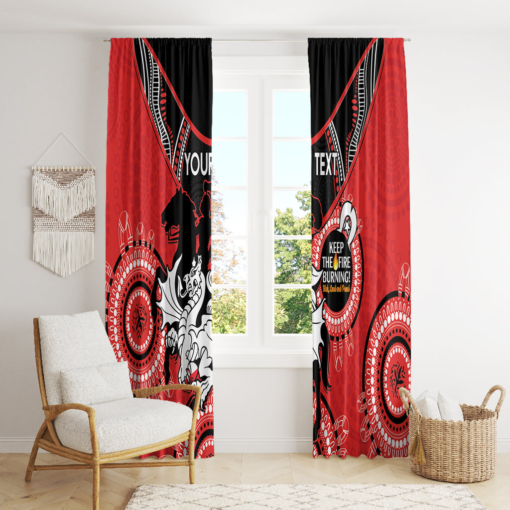 Custom NRL Dragons NAIDOC Week Window Curtain Keep The Fire Burning Indigenous Art