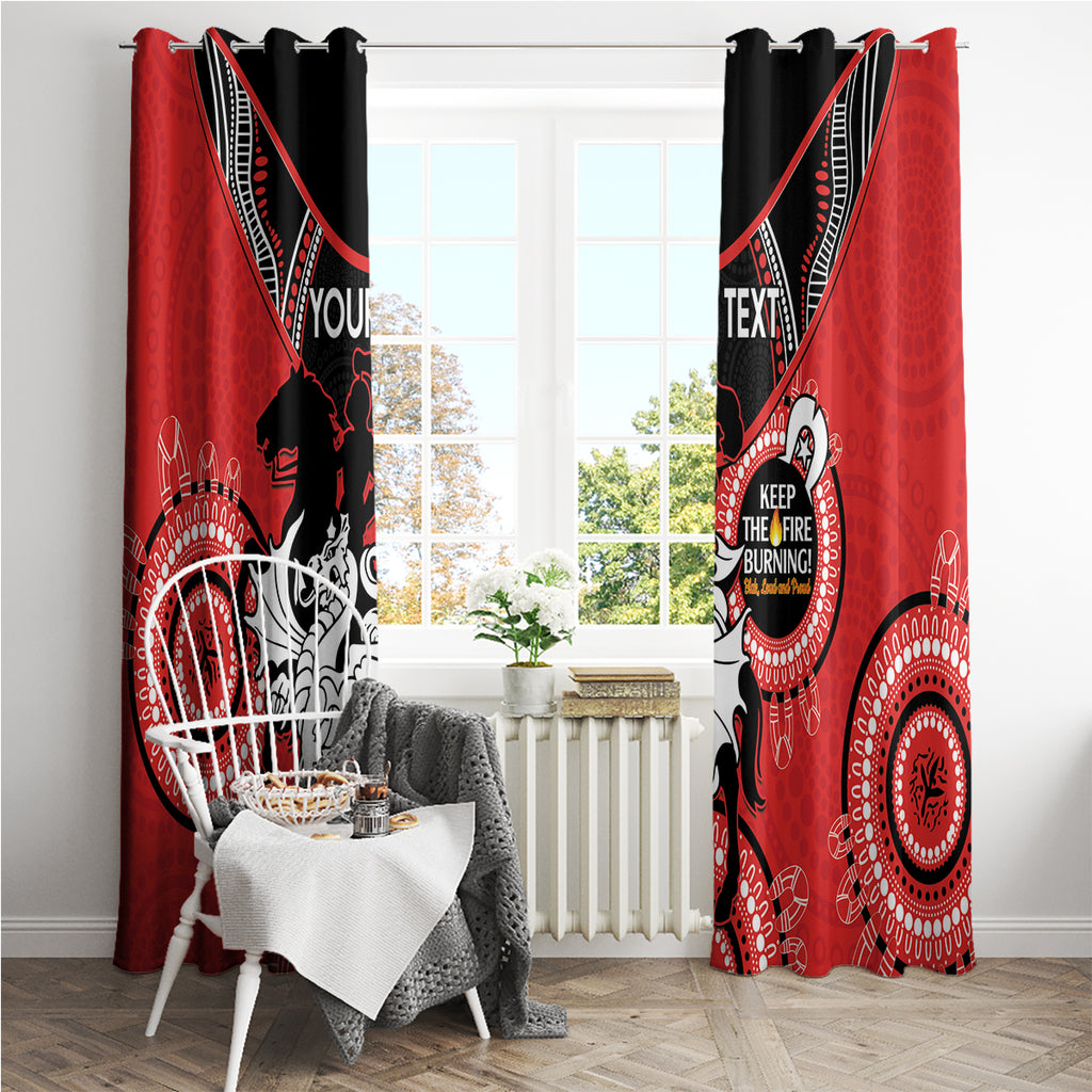 Custom NRL Dragons NAIDOC Week Window Curtain Keep The Fire Burning Indigenous Art