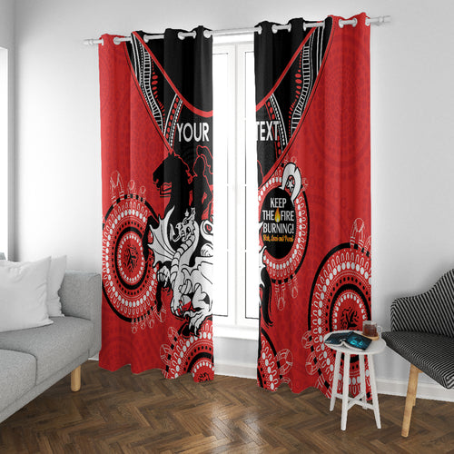 Custom NRL Dragons NAIDOC Week Window Curtain Keep The Fire Burning Indigenous Art