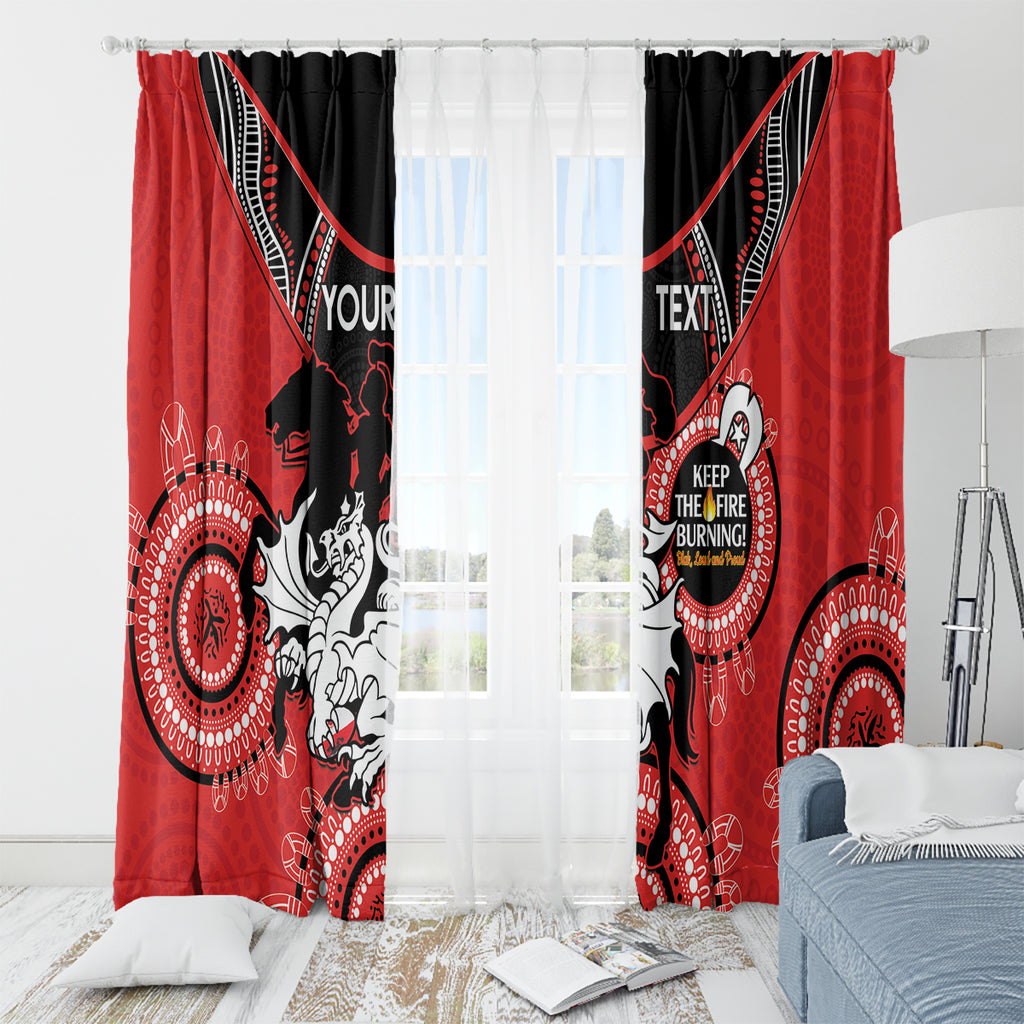 Custom NRL Dragons NAIDOC Week Window Curtain Keep The Fire Burning Indigenous Art