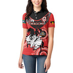 Custom NRL Dragons NAIDOC Week Women Polo Shirt Keep The Fire Burning Indigenous Art