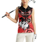 Custom NRL Dragons NAIDOC Week Women Sleeveless Polo Shirt Keep The Fire Burning Indigenous Art