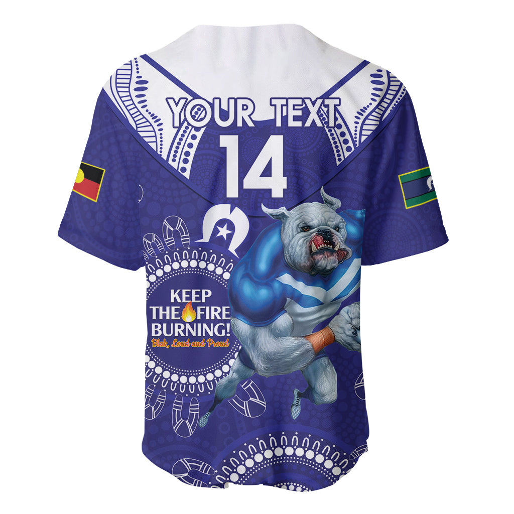 Custom NRL Bulldogs NAIDOC Week Baseball Jersey Keep The Fire Burning Indigenous Art