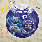 Custom NRL Bulldogs NAIDOC Week Beach Blanket Keep The Fire Burning Indigenous Art