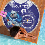 Custom NRL Bulldogs NAIDOC Week Beach Blanket Keep The Fire Burning Indigenous Art