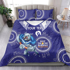 Custom NRL Bulldogs NAIDOC Week Bedding Set Keep The Fire Burning Indigenous Art