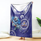 Custom NRL Bulldogs NAIDOC Week Blanket Keep The Fire Burning Indigenous Art