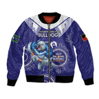 Custom NRL Bulldogs NAIDOC Week Bomber Jacket Keep The Fire Burning Indigenous Art