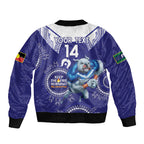 Custom NRL Bulldogs NAIDOC Week Bomber Jacket Keep The Fire Burning Indigenous Art