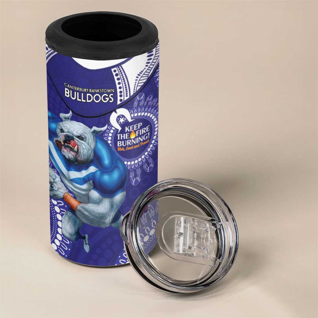 NRL Bulldogs NAIDOC Week 4 in 1 Can Cooler Tumbler Keep The Fire Burning Indigenous Art