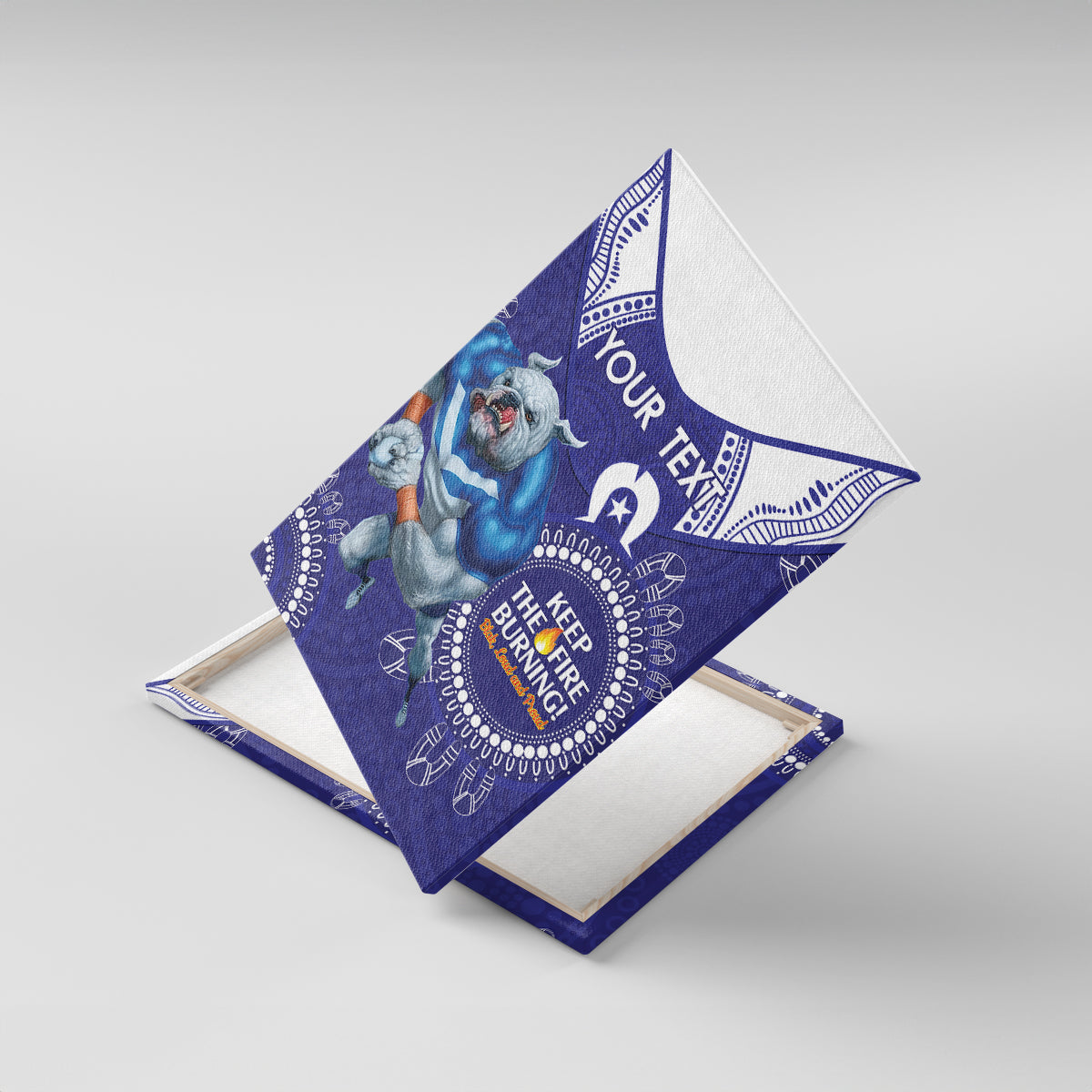 Custom NRL Bulldogs NAIDOC Week Canvas Wall Art Keep The Fire Burning Indigenous Art