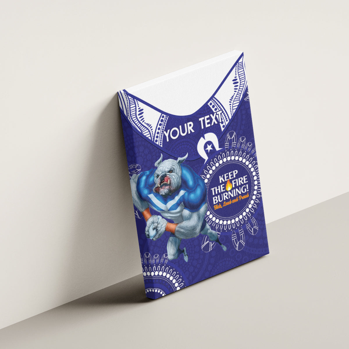 Custom NRL Bulldogs NAIDOC Week Canvas Wall Art Keep The Fire Burning Indigenous Art