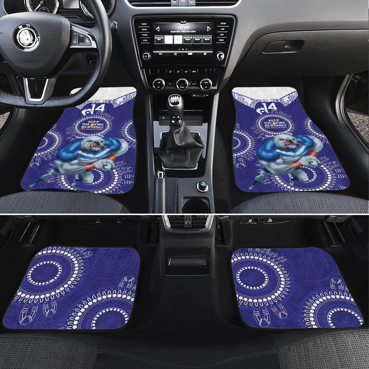 Custom NRL Bulldogs NAIDOC Week Car Mats Keep The Fire Burning Indigenous Art