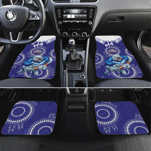 Custom NRL Bulldogs NAIDOC Week Car Mats Keep The Fire Burning Indigenous Art