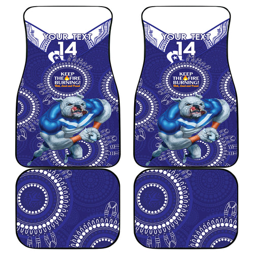 Custom NRL Bulldogs NAIDOC Week Car Mats Keep The Fire Burning Indigenous Art
