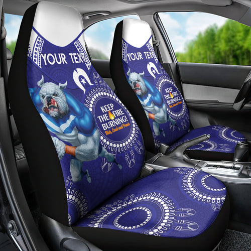 Custom NRL Bulldogs NAIDOC Week Car Seat Cover Keep The Fire Burning Indigenous Art