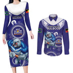 Custom NRL Bulldogs NAIDOC Week Couples Matching Long Sleeve Bodycon Dress and Long Sleeve Button Shirt Keep The Fire Burning Indigenous Art