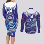 Custom NRL Bulldogs NAIDOC Week Couples Matching Long Sleeve Bodycon Dress and Long Sleeve Button Shirt Keep The Fire Burning Indigenous Art