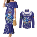 Custom NRL Bulldogs NAIDOC Week Couples Matching Mermaid Dress and Long Sleeve Button Shirt Keep The Fire Burning Indigenous Art