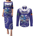 Custom NRL Bulldogs NAIDOC Week Couples Matching Puletasi and Long Sleeve Button Shirt Keep The Fire Burning Indigenous Art