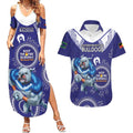 Custom NRL Bulldogs NAIDOC Week Couples Matching Summer Maxi Dress and Hawaiian Shirt Keep The Fire Burning Indigenous Art