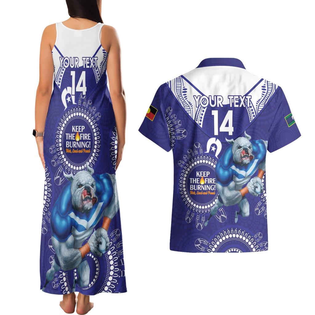 Custom NRL Bulldogs NAIDOC Week Couples Matching Tank Maxi Dress and Hawaiian Shirt Keep The Fire Burning Indigenous Art