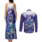 Custom NRL Bulldogs NAIDOC Week Couples Matching Tank Maxi Dress and Long Sleeve Button Shirt Keep The Fire Burning Indigenous Art