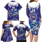 Custom NRL Bulldogs NAIDOC Week Family Matching Long Sleeve Bodycon Dress and Hawaiian Shirt Keep The Fire Burning Indigenous Art